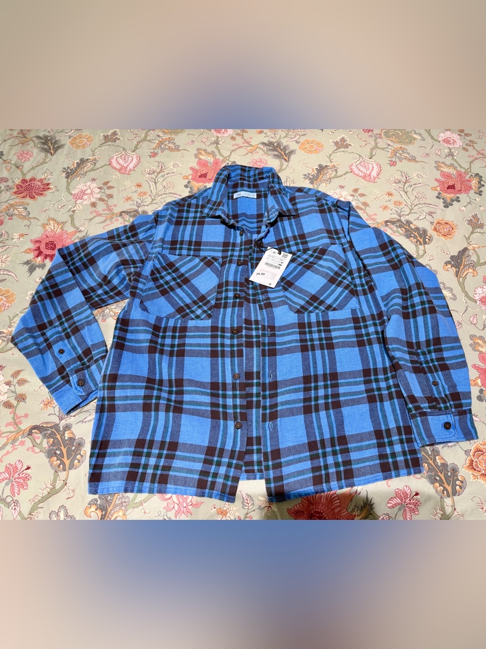Zara kids flannel button down, size 13-14, new with tags